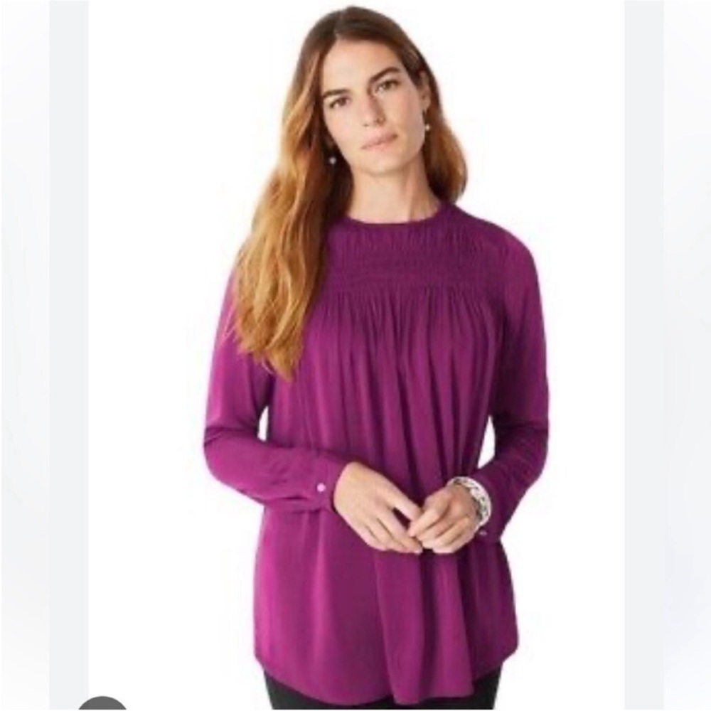 J Jill Long Sleeve Blouse Pink Sapphire